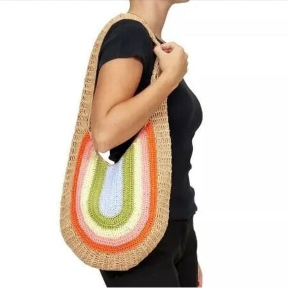 Urban Originals Crochet Rainbow Valley Hobo Bag